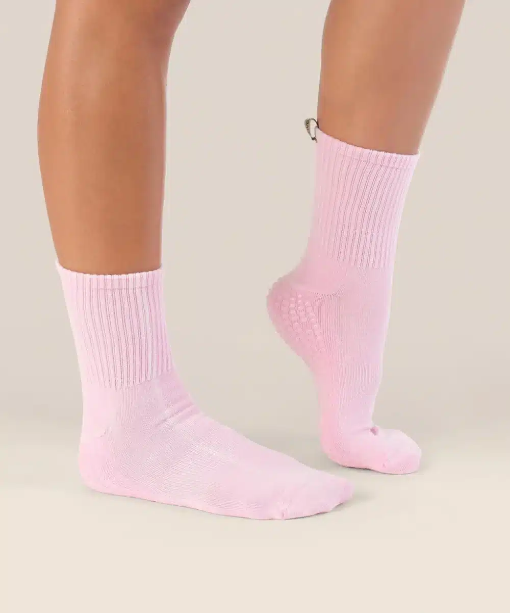 Move Active Crew Grip Socks - Vintage Rib Cool Pink | Músik & Sport