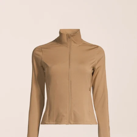 Casall Soft Touch Zip Jacket - Light Khaki