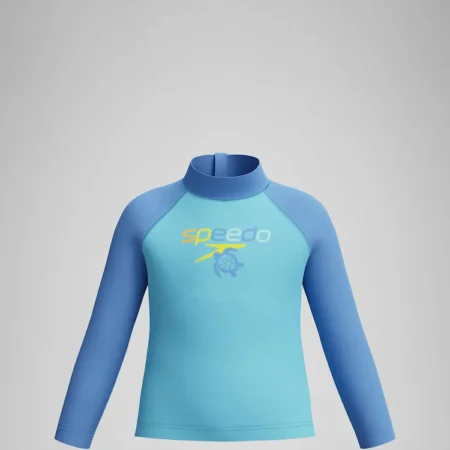 Speedo Printed Long Sleeve Rash Top Blue