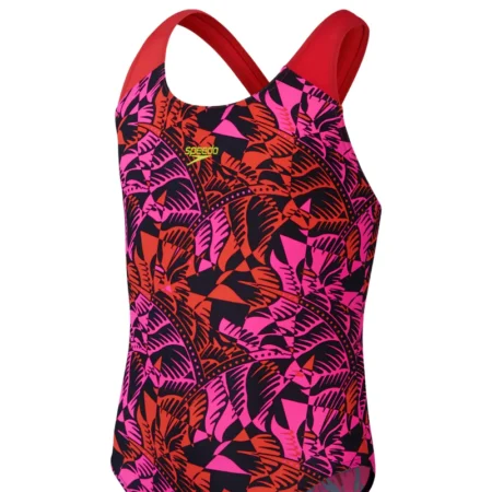 SPEEDO SUNDBOLUR BARNA JF-PRINT SPLASHBACK ONE PIECE-Pink black