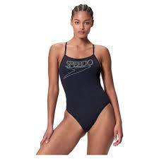 Womens Endurance+ Logo Thinstrap Swimsuit Black