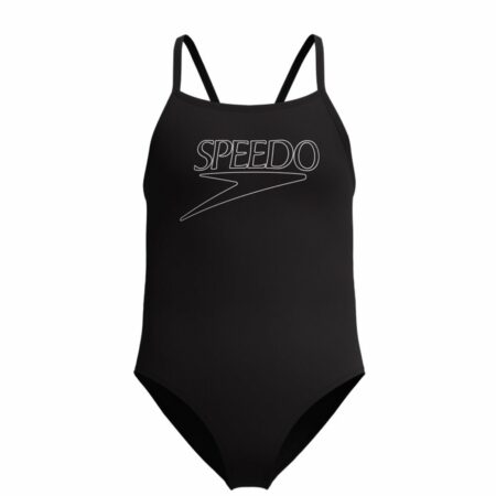 Speedo Girls Endurance+ Logo Thinstrap Swimsuit Black