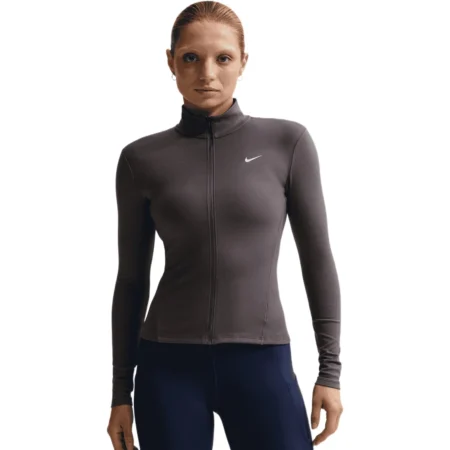 Nike One Fitted Womens Dri-FIT Full-Zip Jacket Grey