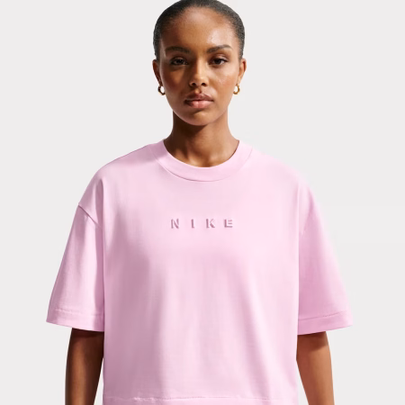Nike Sportswear Womens Boxy Short-Sleeve T-Shirt Bleikur
