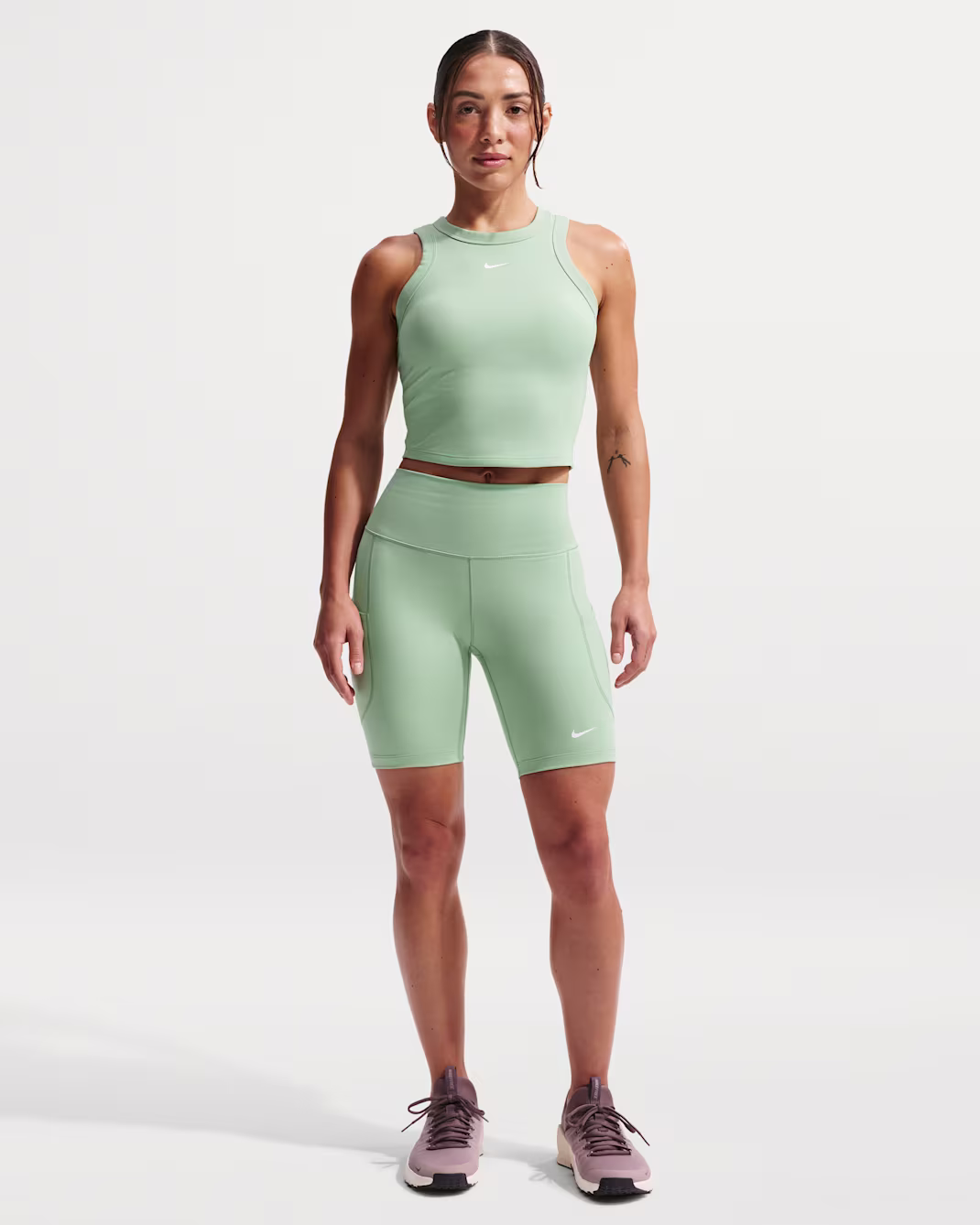 Nike One Fitted Womens Dri-FIT Cropped Tank Top - Image 3