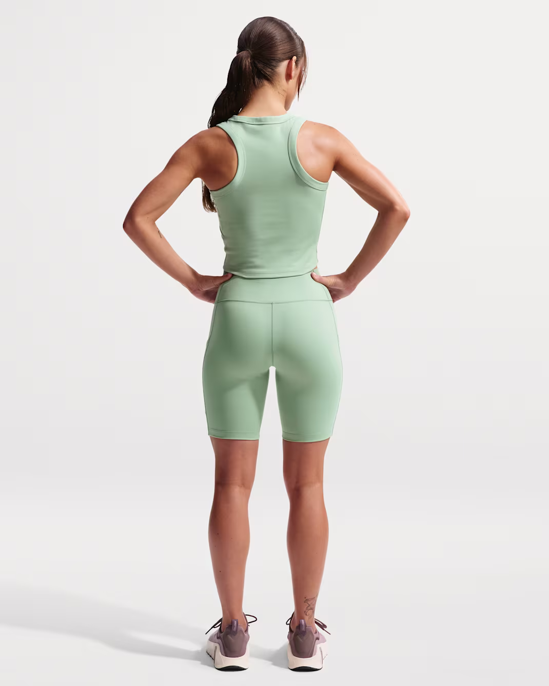 Nike One Fitted Womens Dri-FIT Cropped Tank Top - Image 2