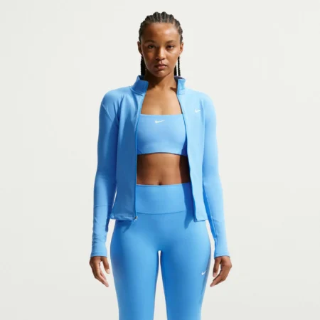 Nike One Fitted Womens Dri-FIT Full-Zip Jacket Blue