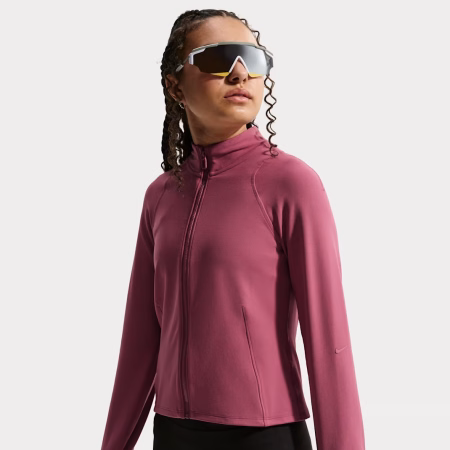 Nike Mavn Girls Dri-FIT Fitted Full-Zip Long-Sleeve Top