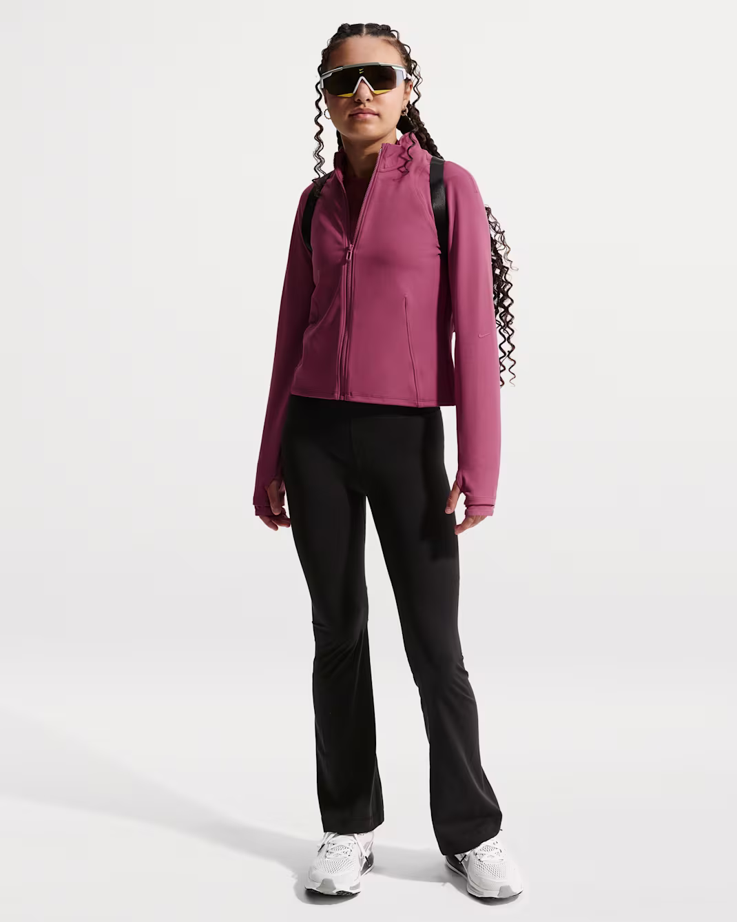 Nike Mavn Girls Dri-FIT Fitted Full-Zip Long-Sleeve Top - Image 2