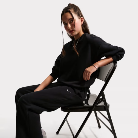 Nike Sportswear Studio Fleece Girls Open-Hem Trousers barnastærð beinar