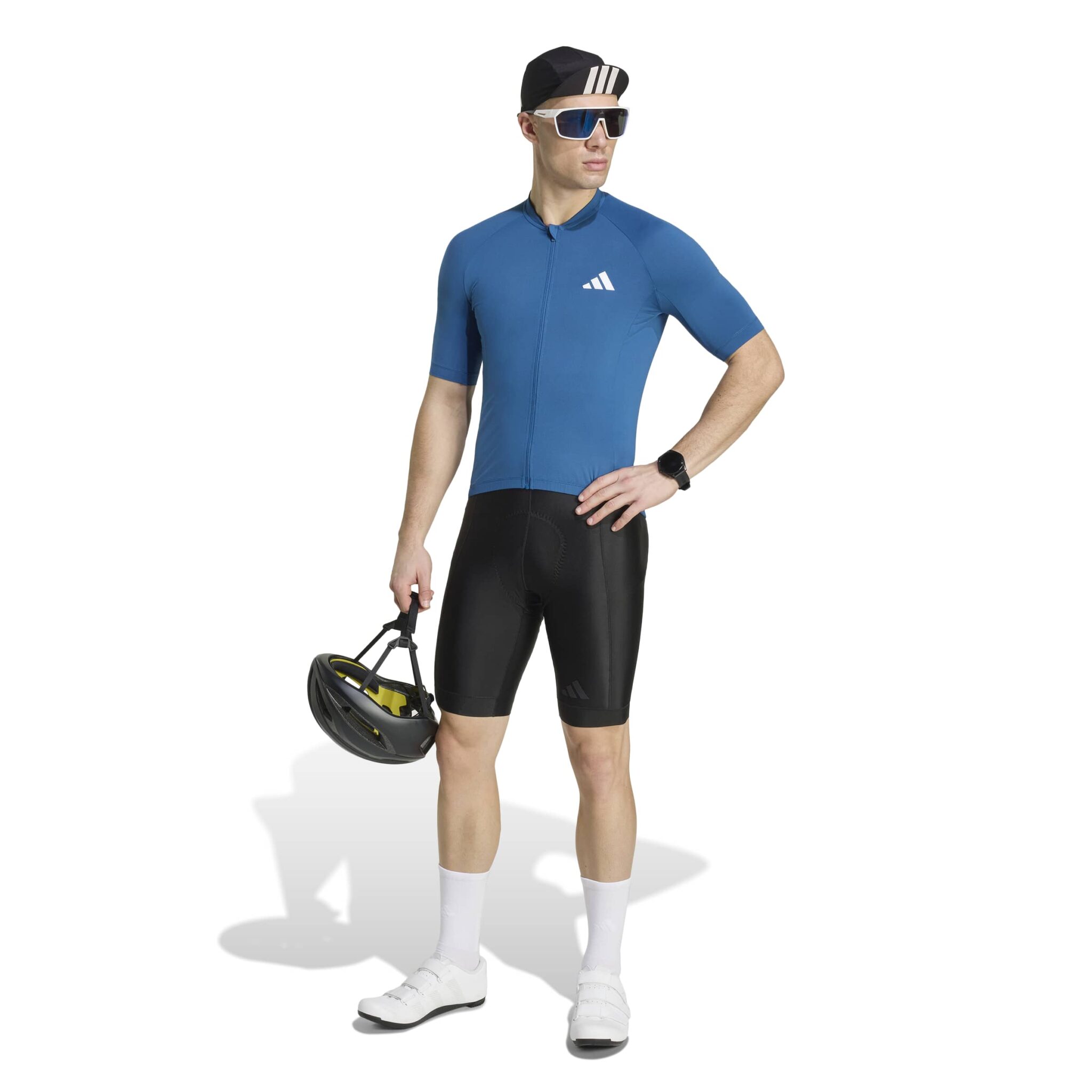 ADIDAS HJÓLABOLUR KK Blue ESSENTIALS CYCLING JERSEY - Image 3