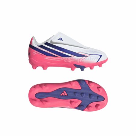 ADIDAS F50 HYPERFAST CLUB HOOK AND LOOP FIRM GROUND / MULTI GROUND FOOTBALL BOOTS KIDS