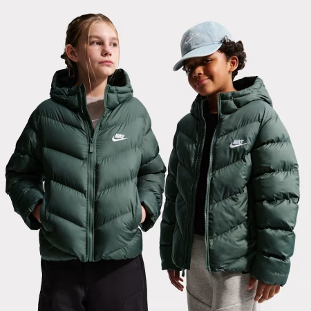 Nike úlpa barna græn Therma-FIT Loose-Fit Puffer Jacket
