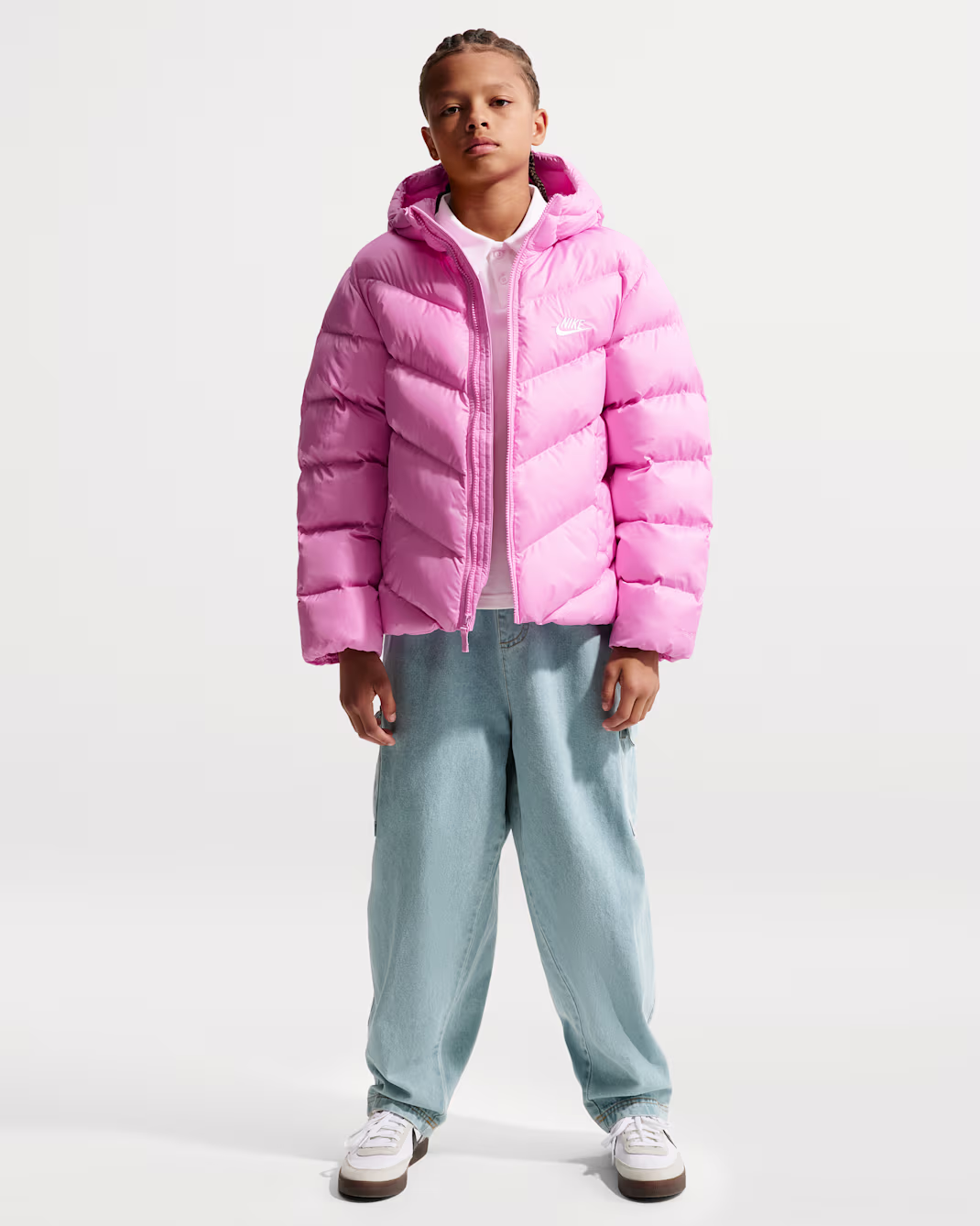 Nike úlpa bleik- barna All Day Play Older Kids Therma-FIT Loose-Fit Puffer Jacket - Image 3