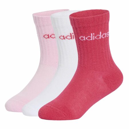 ADIDAS LIN KIDS CRW SP SOKKAR BLEIKUR/HVÍTUR