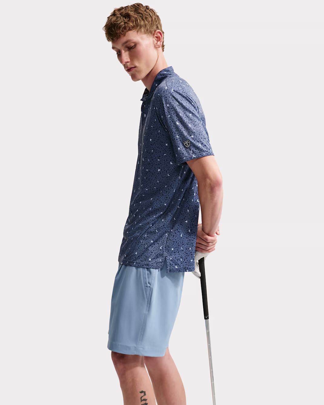 Nike Par Mens Dri-FIT Microprint Birds Golf Polo herra - Image 4