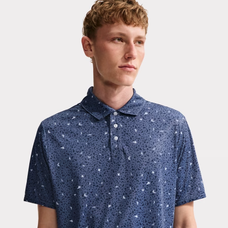 Nike Par Mens Dri-FIT Microprint Birds Golf Polo herra