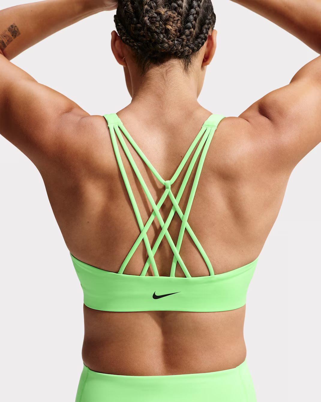 NIKE WOMENS INDY STRAPPY BRA GREEN