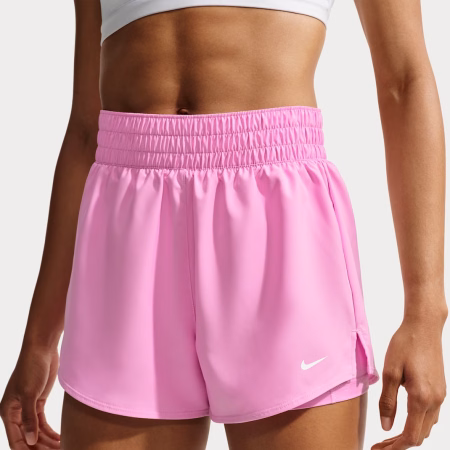 Nike One Womens Dri-FIT High-Waisted 3" 2-in-1 Shorts Stuttbuxur bleikar - bleikur pink
