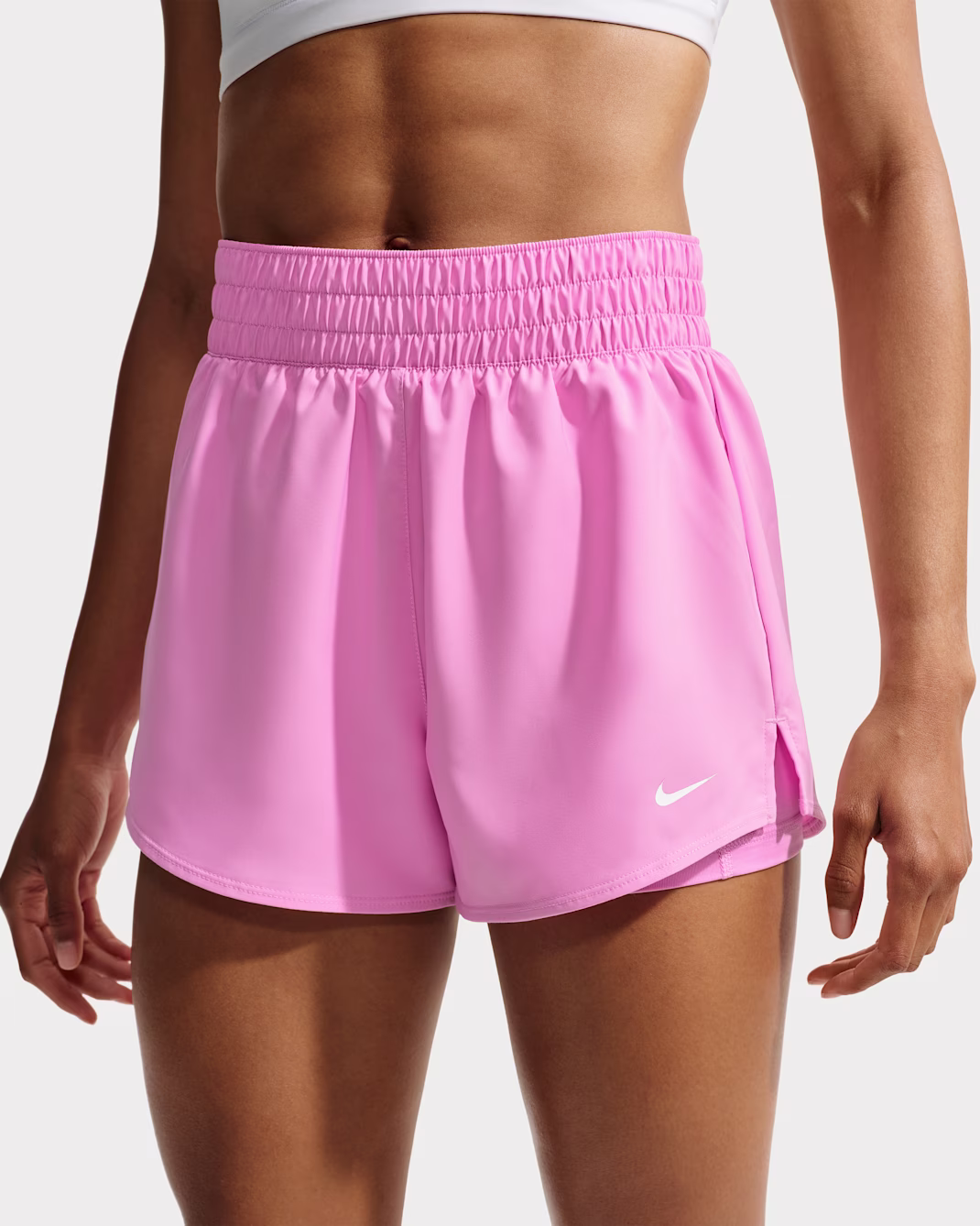 Nike One Womens Dri-FIT High-Waisted 3" 2-in-1 Shorts Stuttbuxur bleikar - bleikur pink