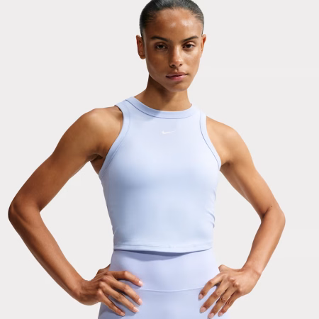 Nike One Fitted Women's Dri-FIT Cropped Tank Top BLUE