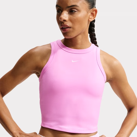 NIKE WOMENS FITTED TANK TOP PINK BLEIKUR