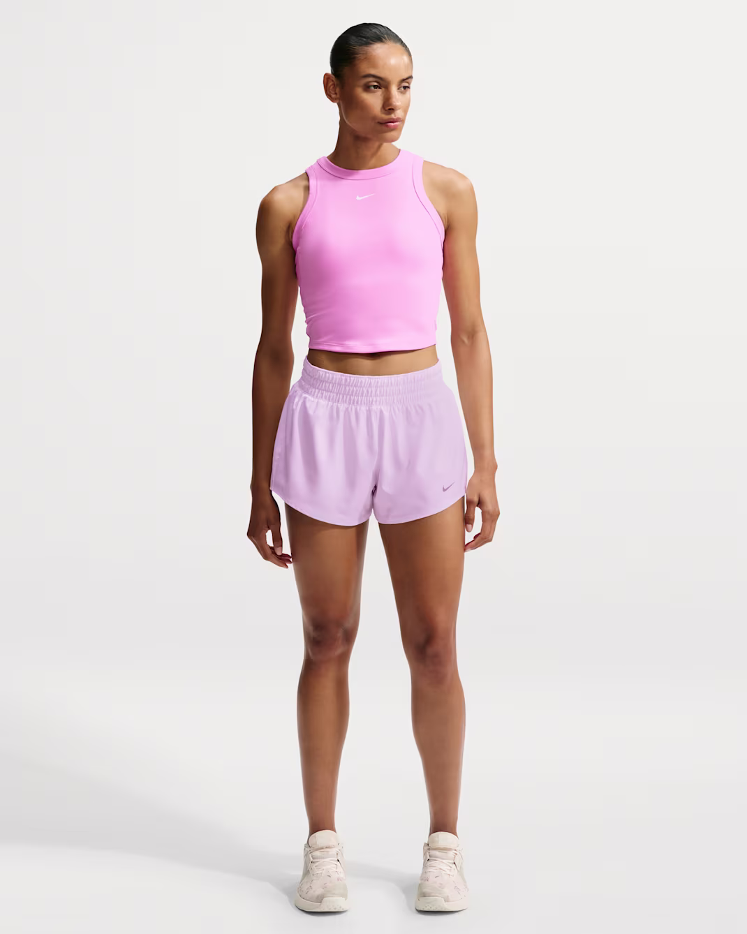NIKE WOMENS FITTED TANK TOP PINK BLEIKUR - Image 3