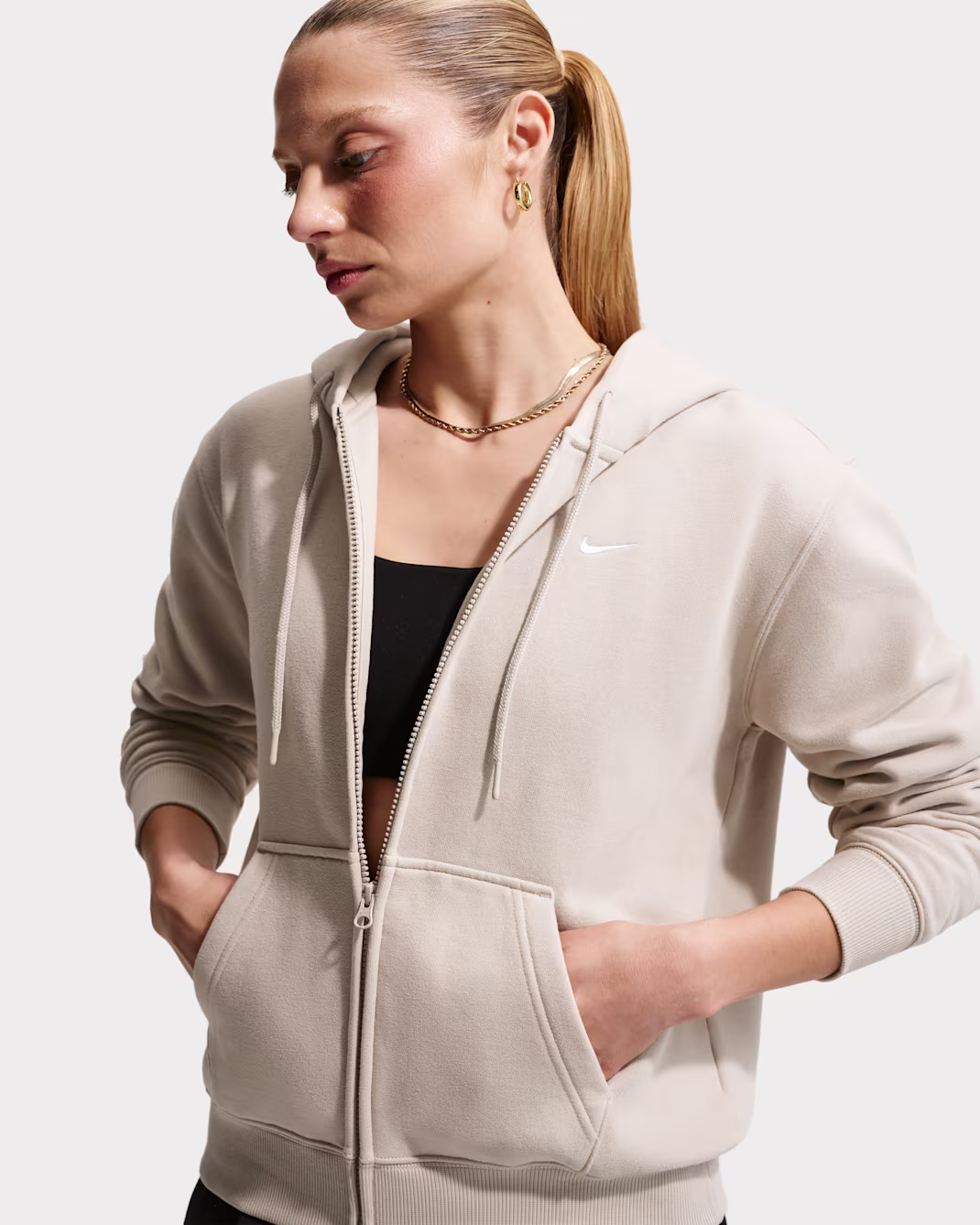 Nike Studio Fleece Medium Weight Womens Full-Zip Hoodie - Image 2
