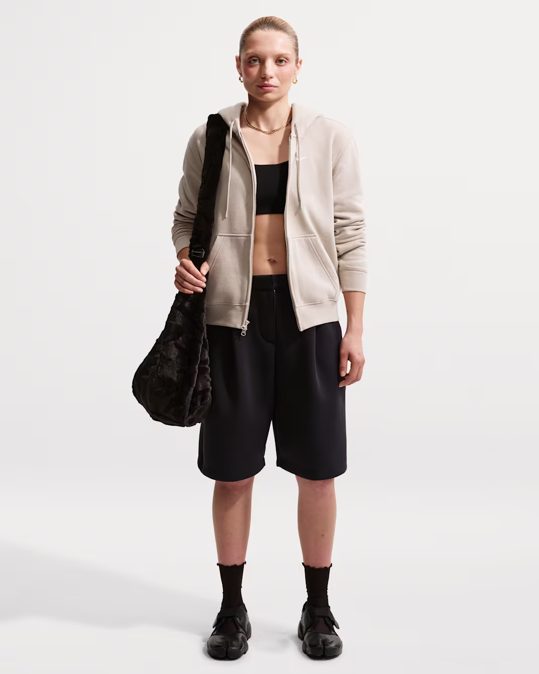 Nike Studio Fleece Medium Weight Womens Full-Zip Hoodie - Image 4