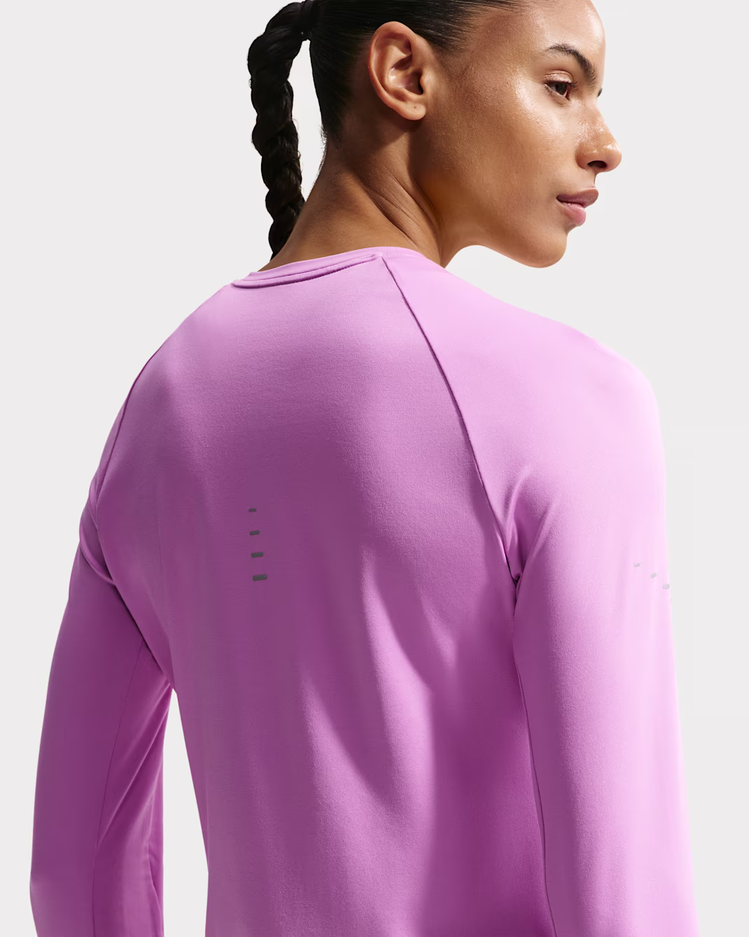 NIKE Womens Dri-FIT UV Long-Sleeve Crew-Neck Running Top - Image 2