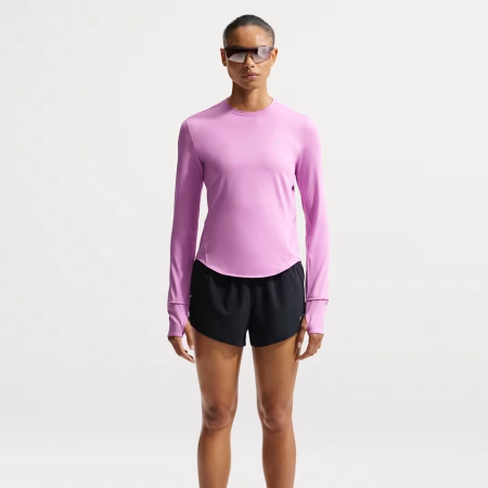 NIKE Womens Dri-FIT UV Long-Sleeve Crew-Neck Running Top