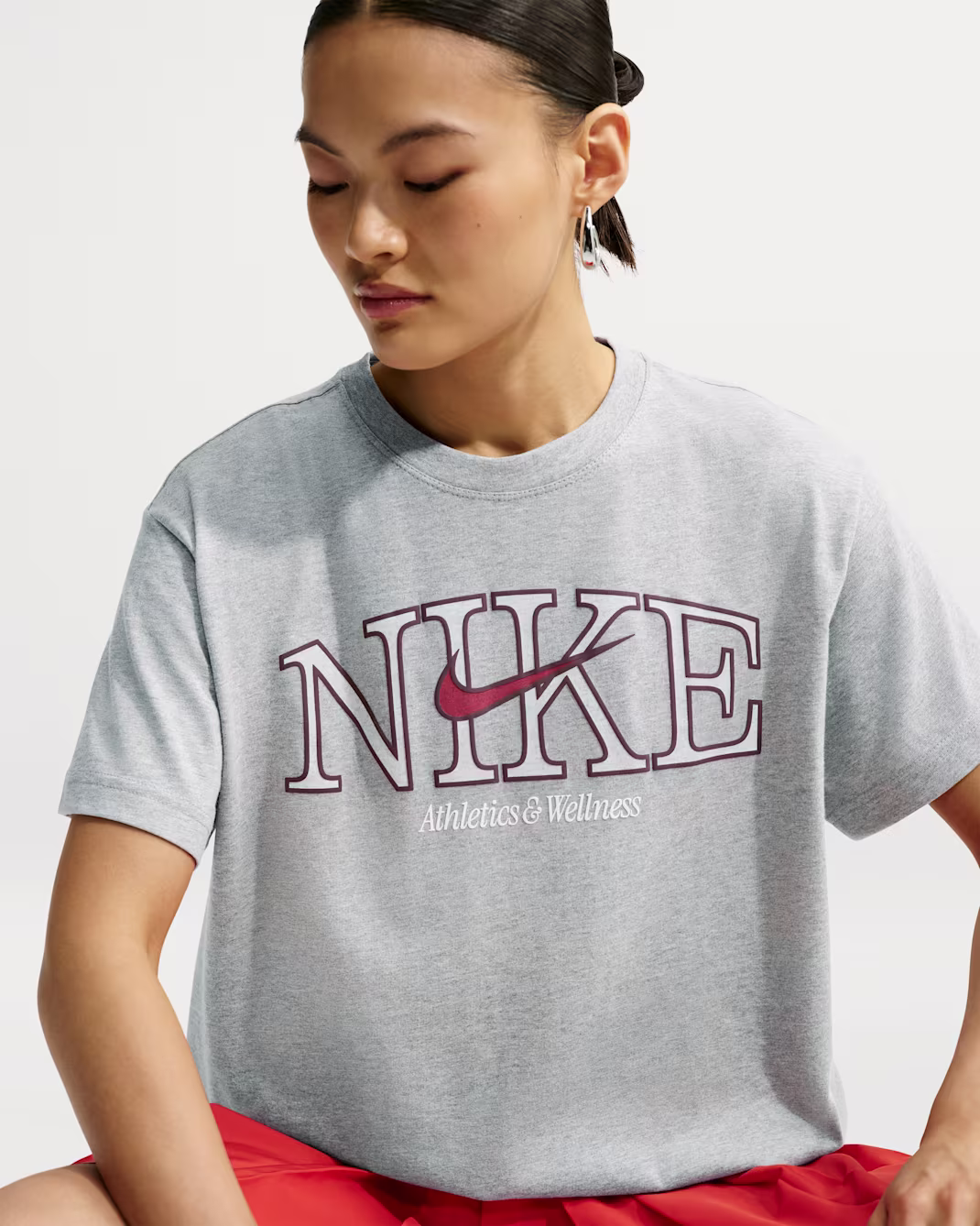 NIKE WOMENS TEE GREY - Image 4