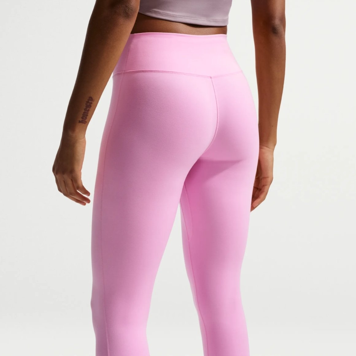 Nike One Seamless Front Womens High-Waisted Full-Length Leggings bubble pink - Image 2