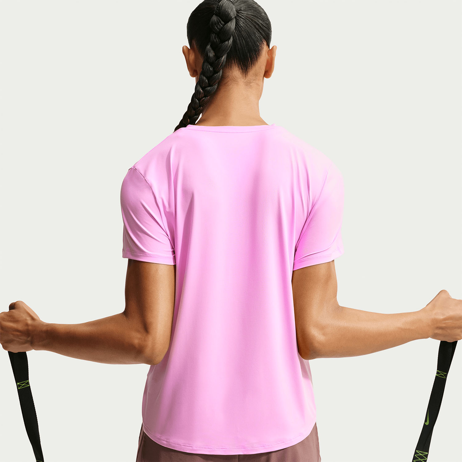 Nike One Classic Womens Dri-FIT Short-Sleeve Top Pink bleikur - Image 2