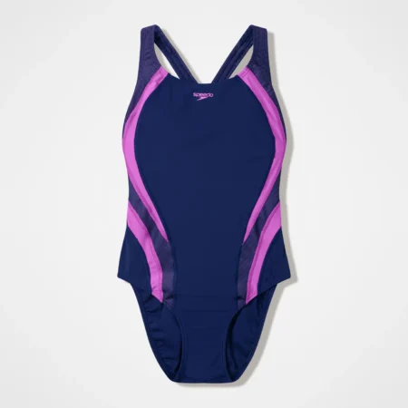 Speedo sundbolur kvenna - WOMENS QUANTUM RIB SPLICE ONE PIECE NAVY/PINK