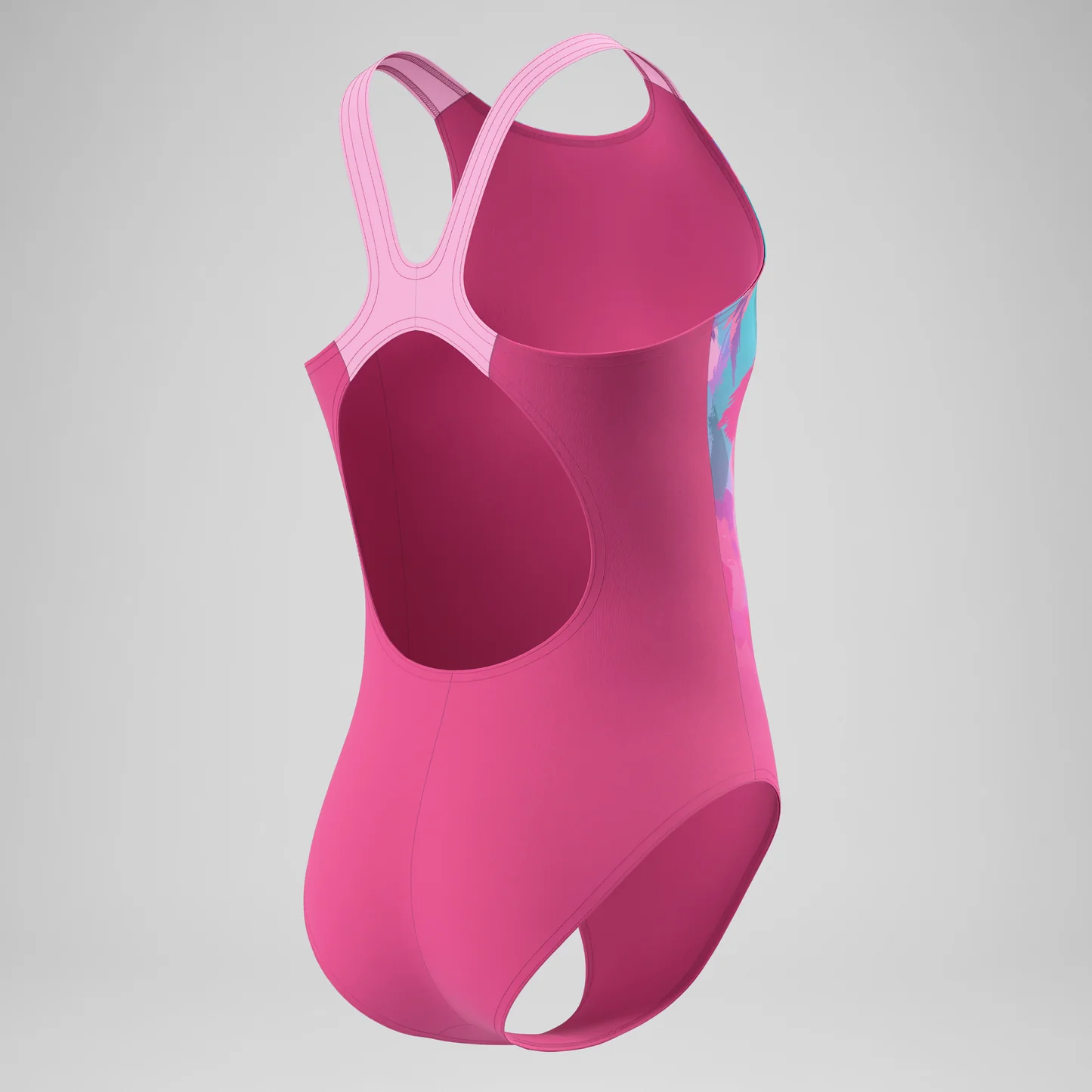 SPEEDO SUNDBOLUR BARNA GIRLS PRINTED PULSEBACK ONE PIECE PINK - Image 2