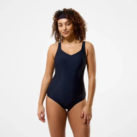 Speedo WOMENS SHIRRED SWIMSUIT BLACK