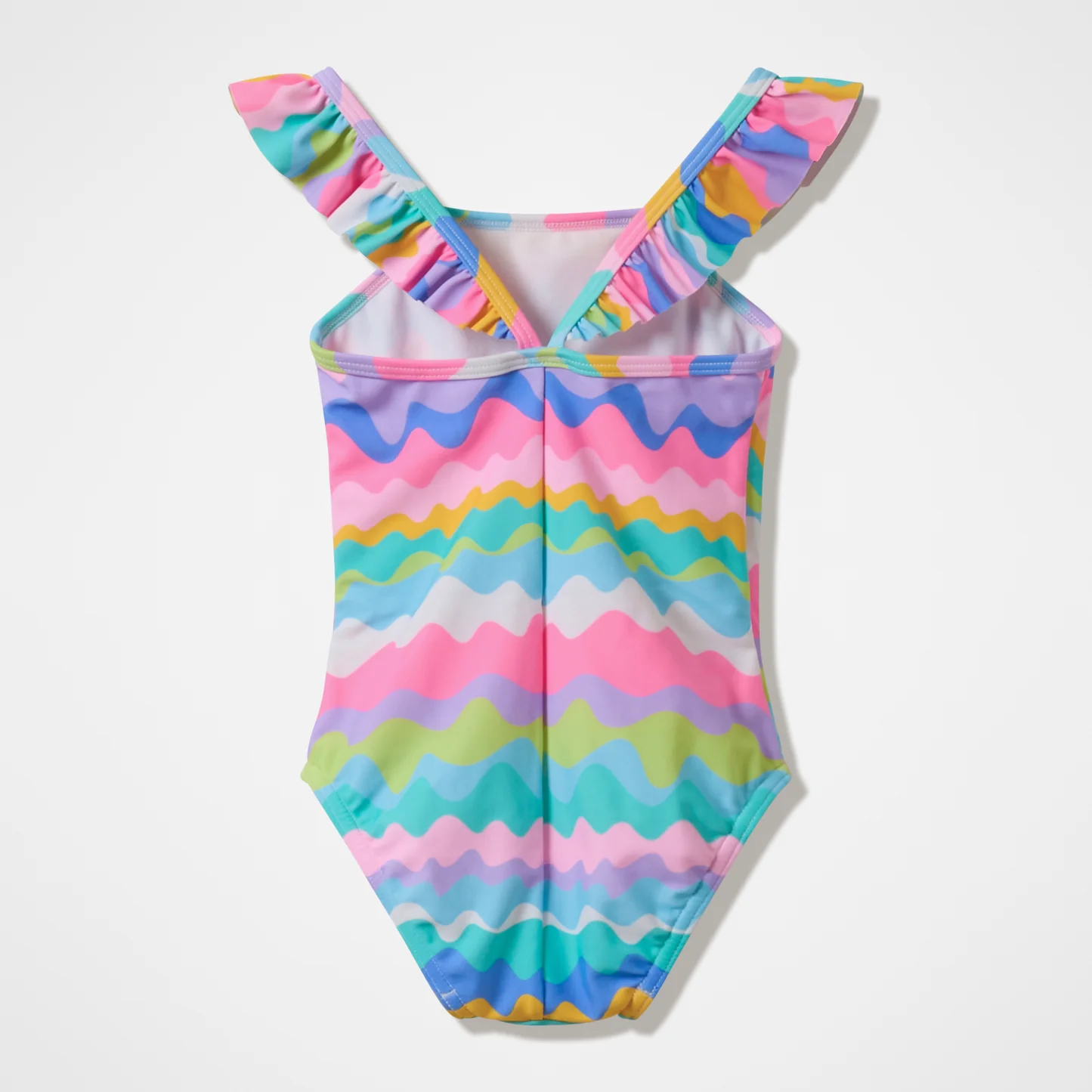 SPEEDO UNGBARNASUNDBOLUR INFANT GIRLS RUFFLE SWIMSUIT PINK/GREEN - Image 2