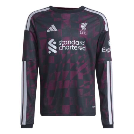 Adidas Black Liverpool FC 26/27 Third Jersey Kids Longsleeve