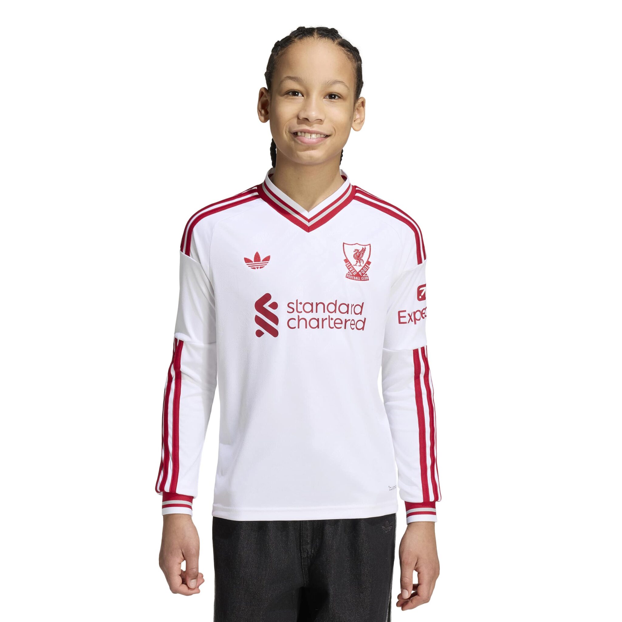 Adidas White Liverpool FC 26/27 Away Jersey Kids Longsleeve barnastærð langerma - Image 9