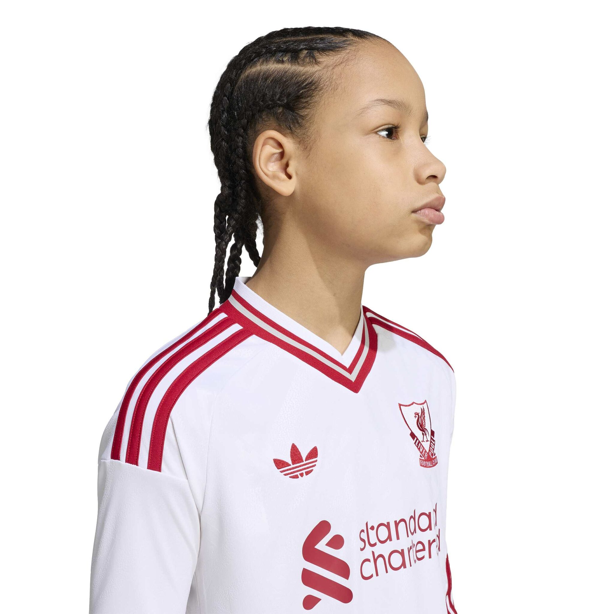 Adidas White Liverpool FC 26/27 Away Jersey Kids Longsleeve barnastærð langerma - Image 4