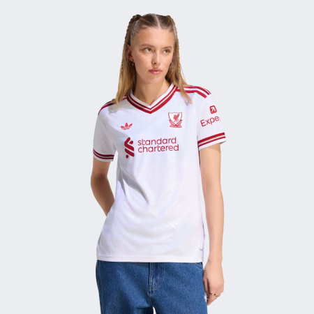 Adidas White Liverpool FC 26/27 Away Jersey - Treyja kvennasnið