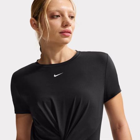 Nike One Classic Twist Womens Dri-FIT Short-Sleeve Top Svartur