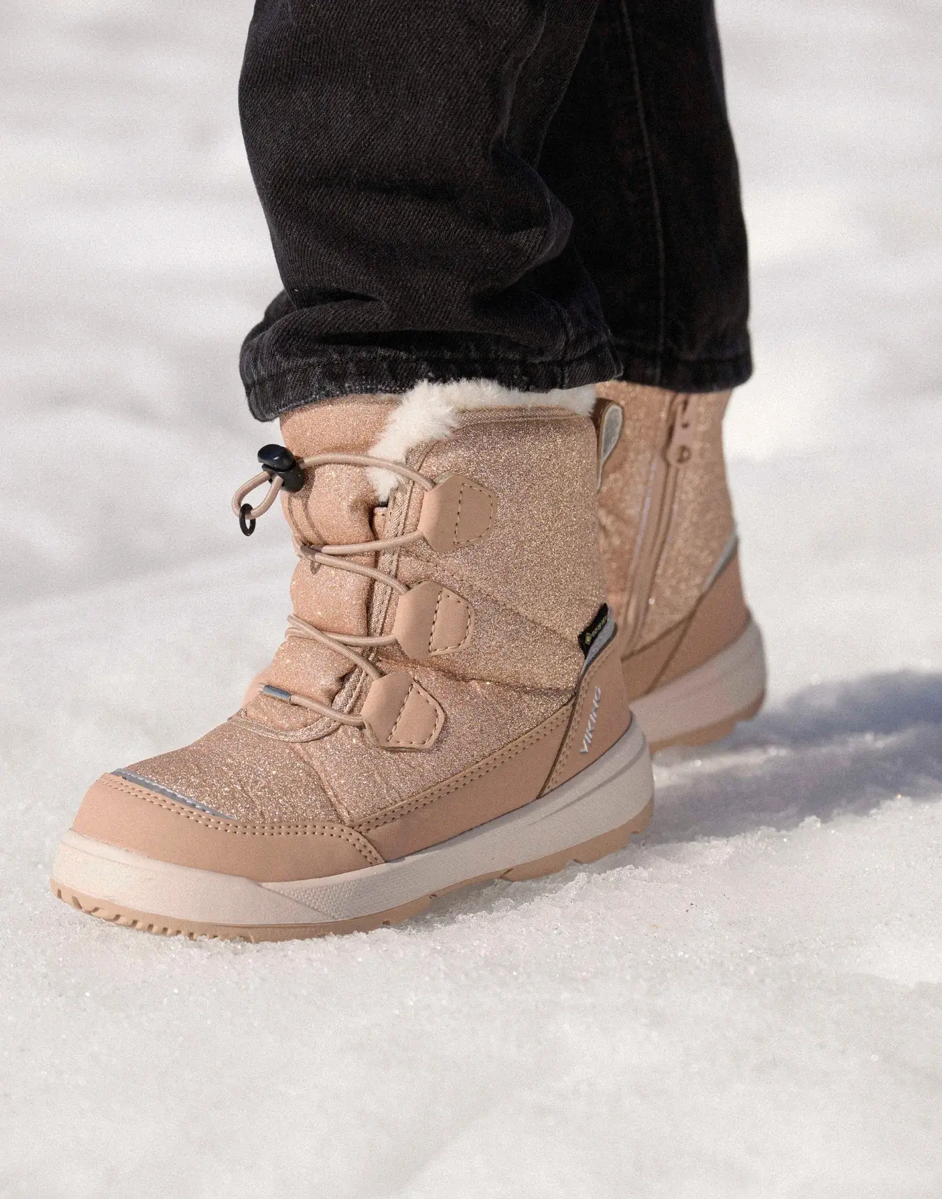 VIKING KULDASKÓR BARNA TOASTY GLITTER WARM GTX ZIP BEIGE GORE-TEX - Image 4