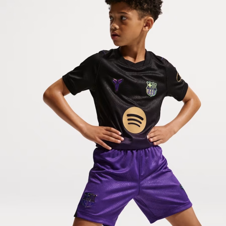 NIKE BARCELONA AWAY BARNA STUTTBUXUR FC Barcelona 2026/27 Stadium Away Big Kids' Kobe Dri-FIT Soccer Replica Shorts