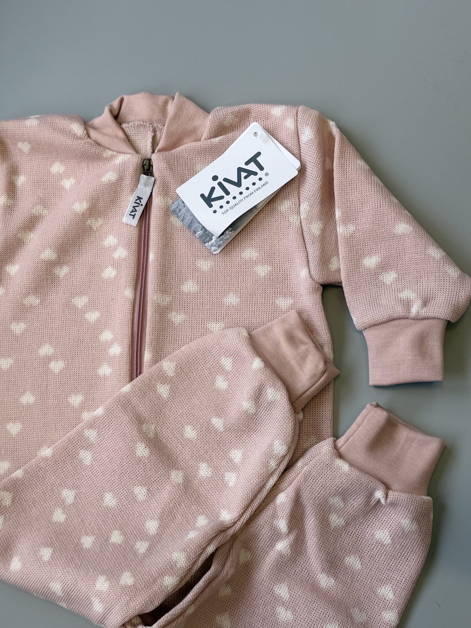 KIVAT 100% MERINO ULL GALLI HJARTA LJÓSBLEIK - Image 4