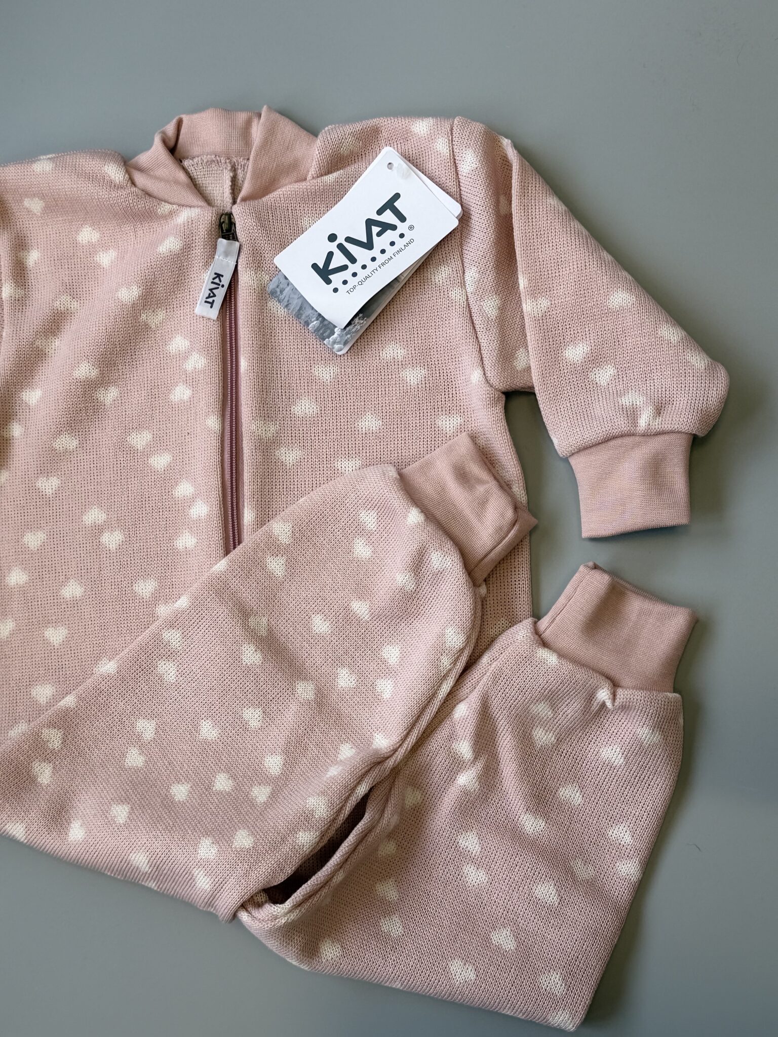 KIVAT 100% MERINO ULL GALLI HJARTA LJÓSBLEIK - Image 3
