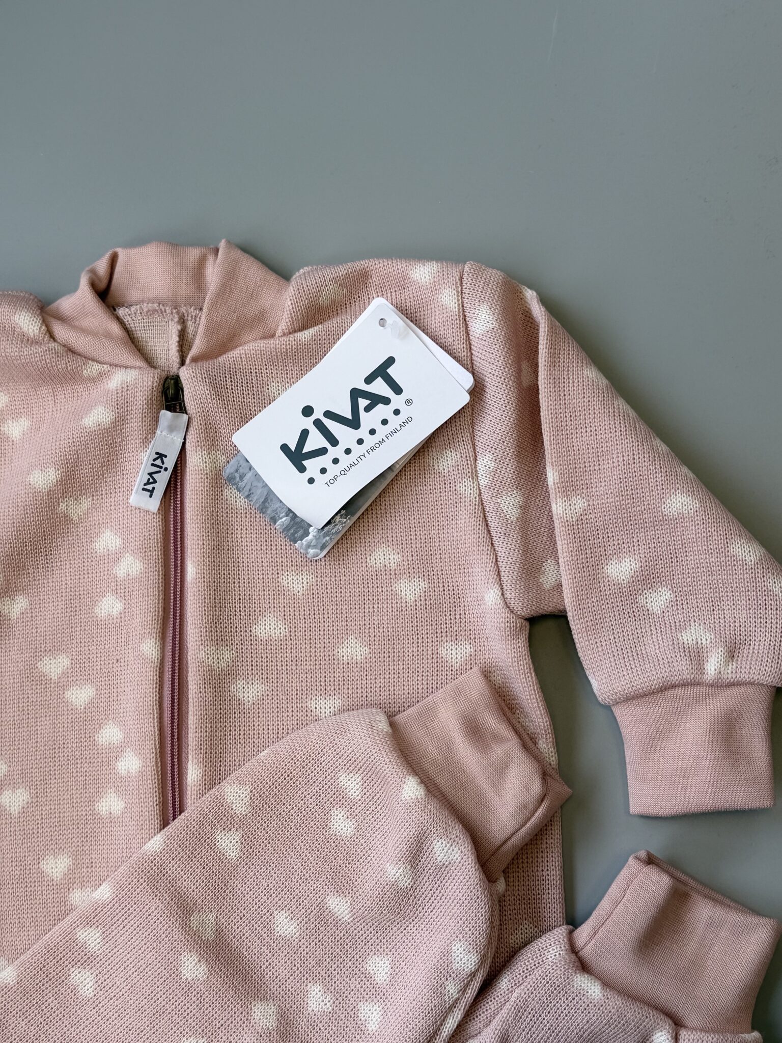 KIVAT 100% MERINO ULL GALLI HJARTA LJÓSBLEIK - Image 2