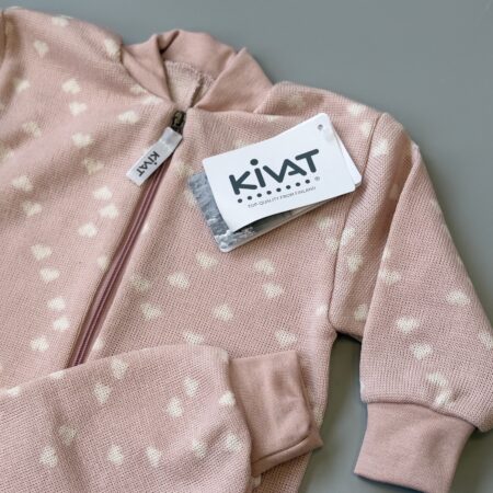 KIVAT 100% MERINO ULL GALLI  HJARTA LJÓSBLEIK