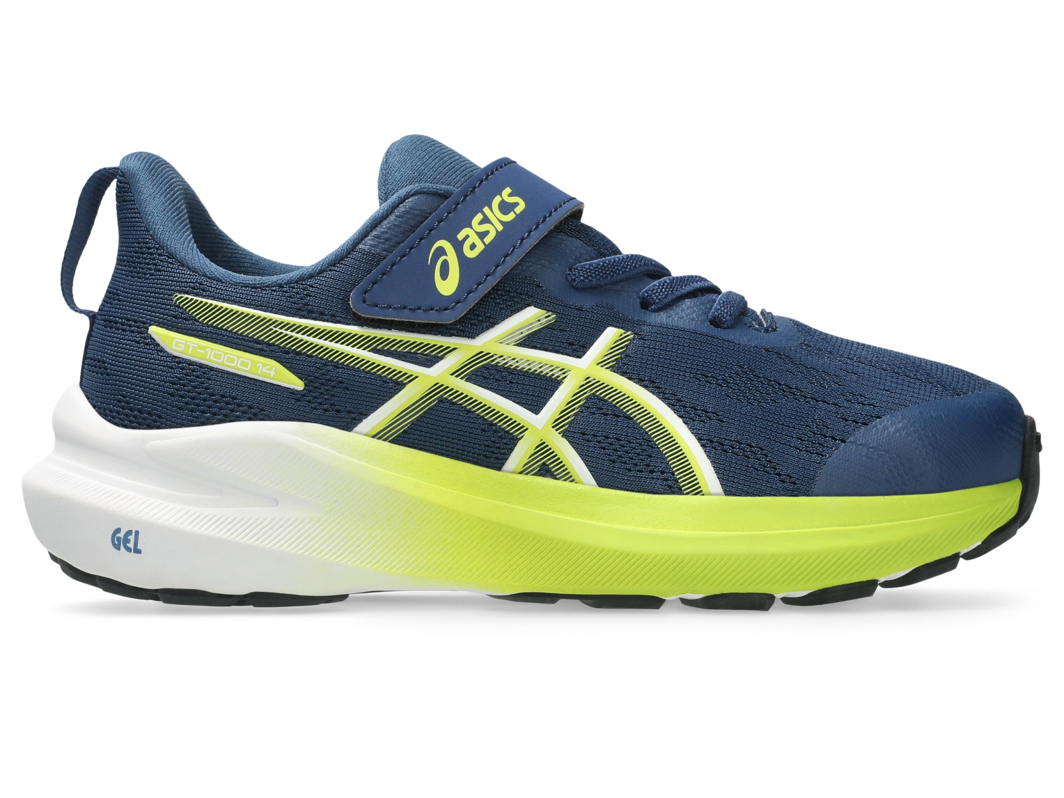Asics GT-1000 14 PS - Barnaskór Independence Blue/Neon Lime - Image 2